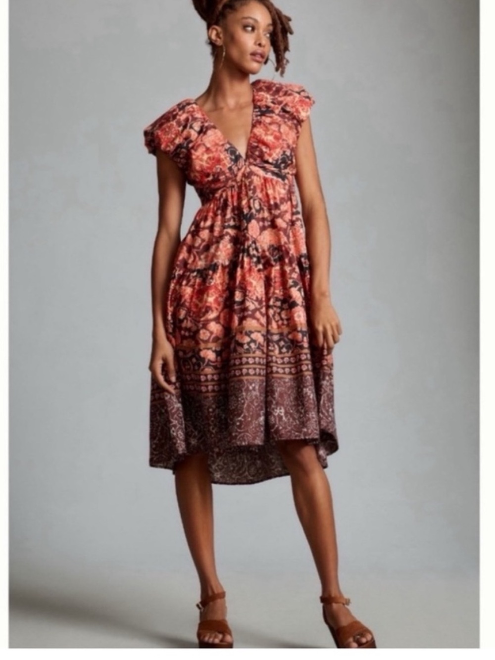 NWT Anthropologie Printed Floral Summer Babydoll  Dress, size 8 - Picture 2 of 16